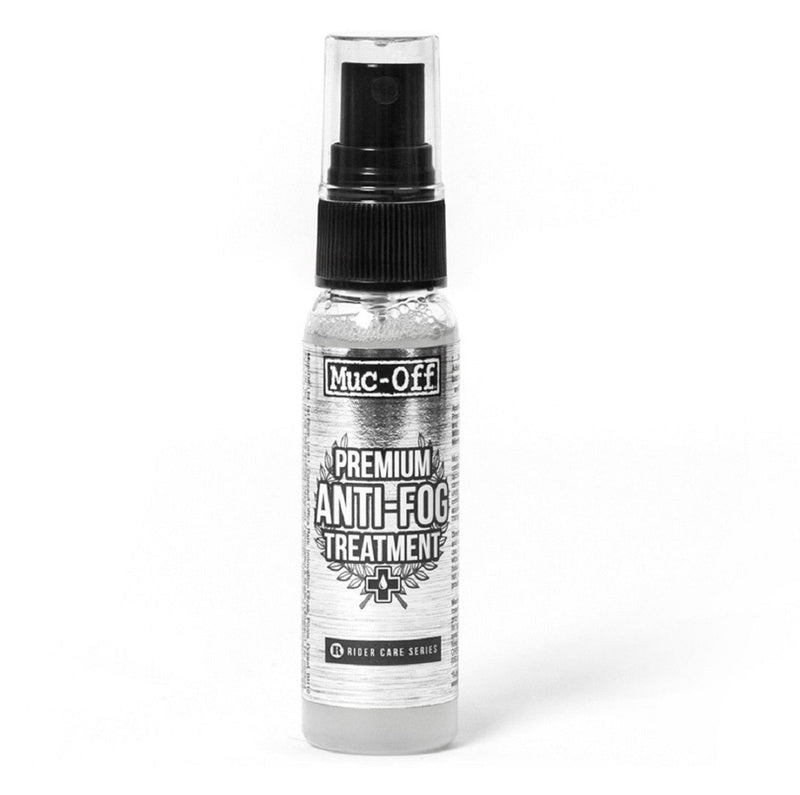 Muc-Off Premium Anti-fog treatment 32ml i en kompakt sprayflaska för fordonstillbehör och rengöring. Effektiv mot imma på glas och visir.